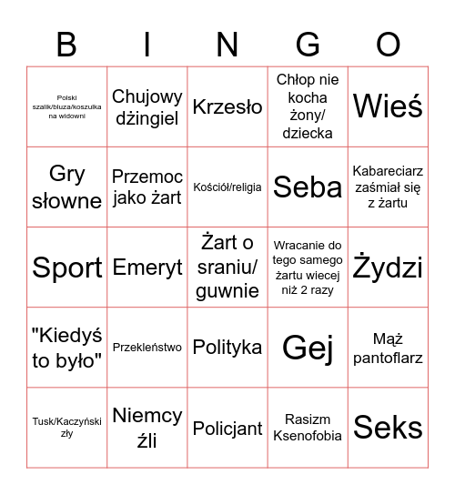 Polskie kabarety v2 Bingo Card