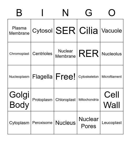 Cell BINGO Card