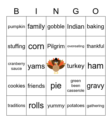 Thanksgiving Bingo Card