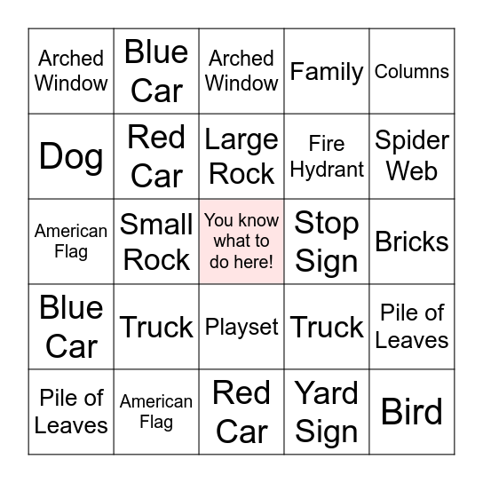 Neighborhood Bingo! Bingo Card