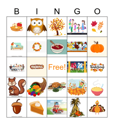 Thanksgiving Bingo Card