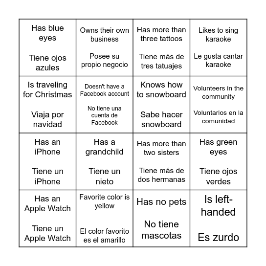 FIND SOMEONE WHO... Bingo Card