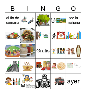 ¿Qué hiciste ayer? Bingo Card