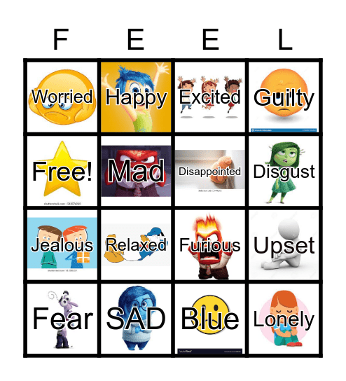 Emotions Bingo Card