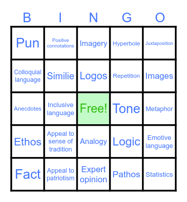 Language Device Bingo Card