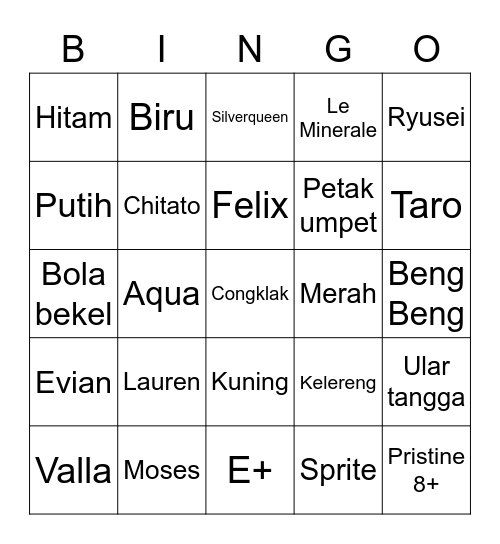 Devan Bingo Card