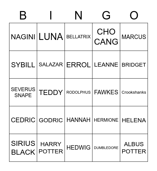 JUJU Bingo Card