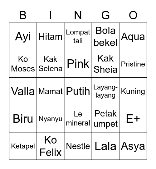 Ashara’s. Bingo Card