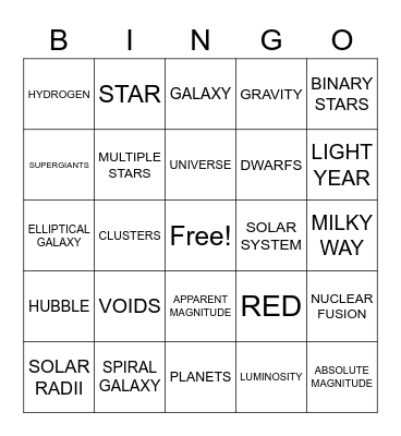 UNIT 2 BINGO Card