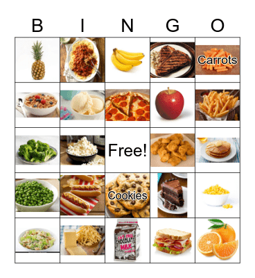 Food Bingo Card