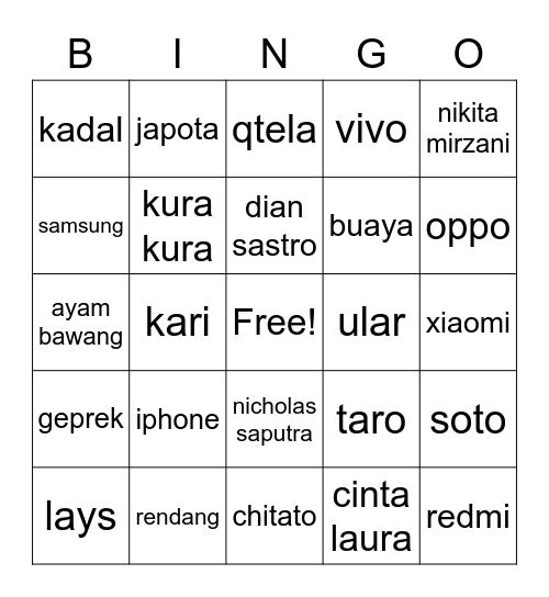 cabit bingo Card