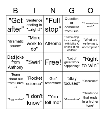 If you know, you know (November edition) Bingo Card