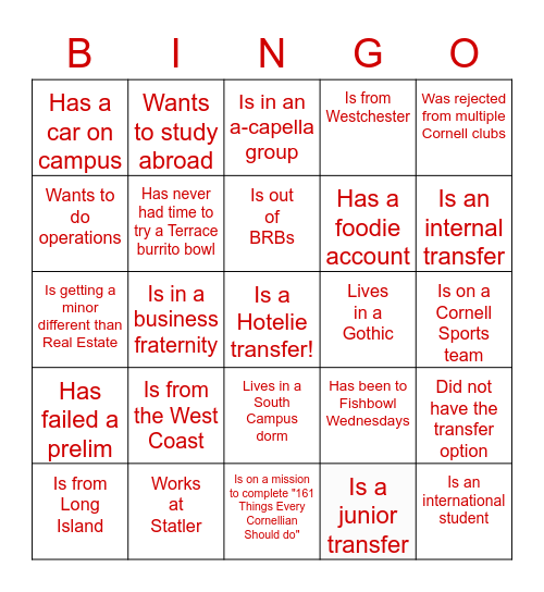 Transfer Bingo! Bingo Card