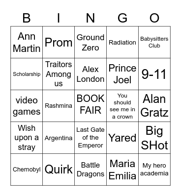 BOOK FAIR BINGO Card