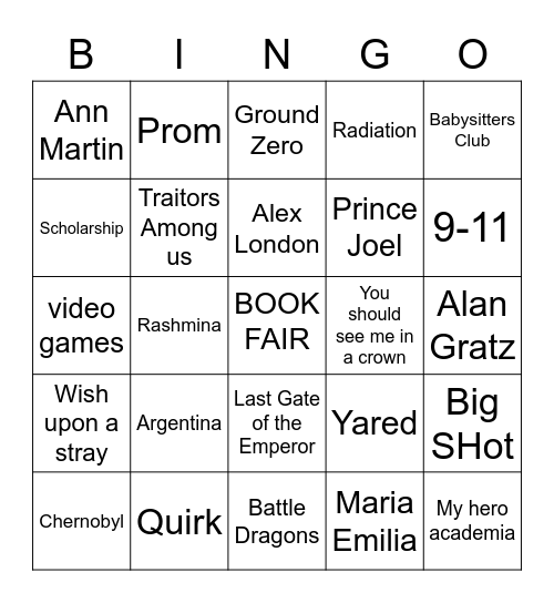 BOOK FAIR BINGO Card
