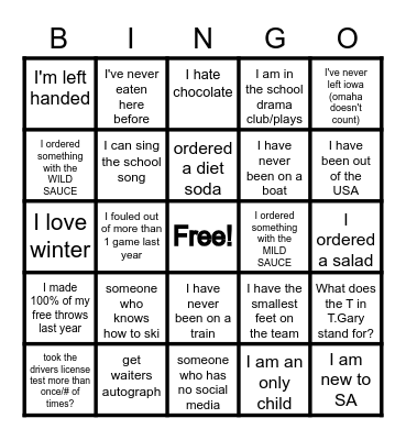 B-DUBS & BBALL BINGO! Bingo Card