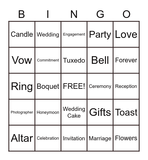 Showers of Happiness, Greg! Bingo Card