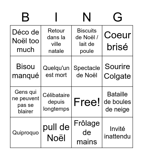 Noël chez Fannyfique Bingo Card