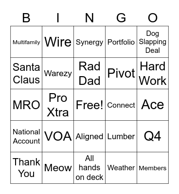 Fired Up Friday Bingo Card