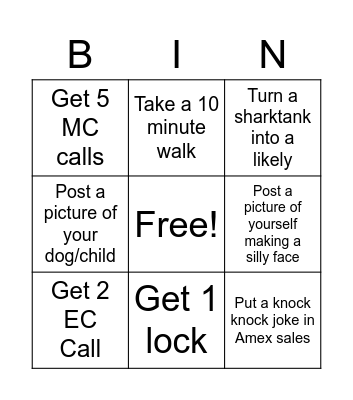 AMEX Bingo Card