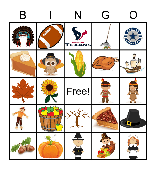 Thanksgiving Bingo Card