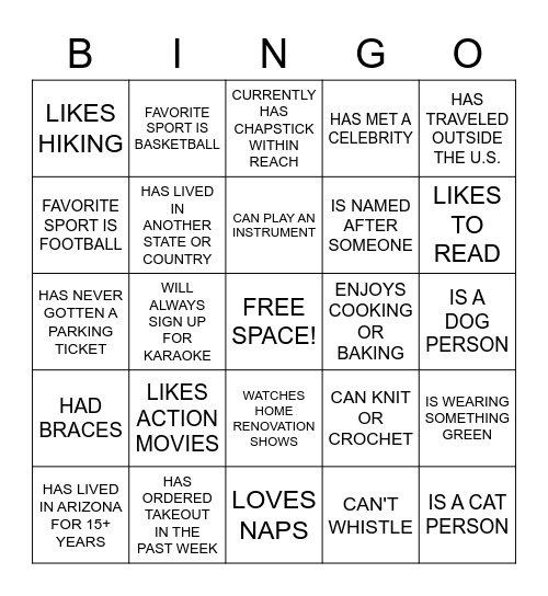 EOD Bingo Card