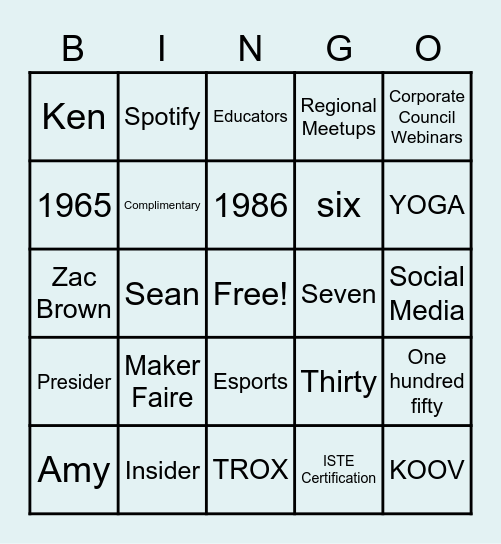 #NYSCATE21 Better Together Bingo Card