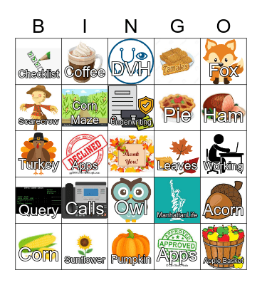 Fall MLife Bingo Card