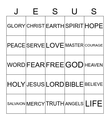 FOLLOW JESUS AND WIN Bingo Card