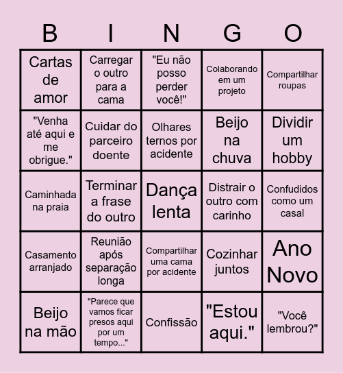 Fluff!! Bingo Card