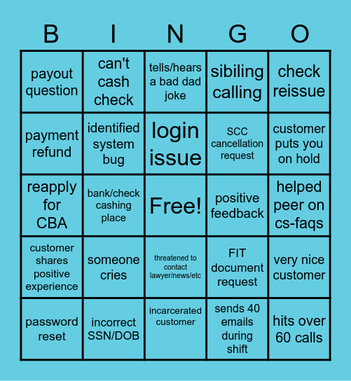 CS Bingo 1 Bingo Card