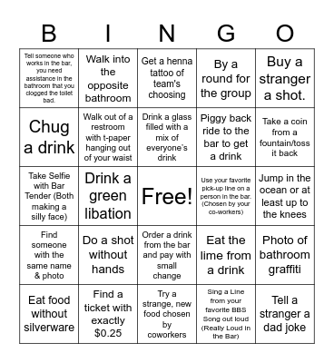 AC Pub Crawl Bingo Card