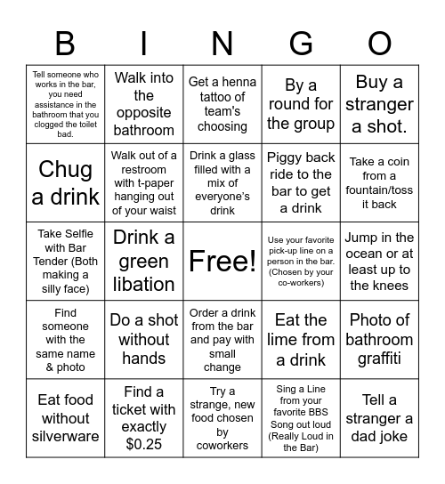 AC Pub Crawl Bingo Card