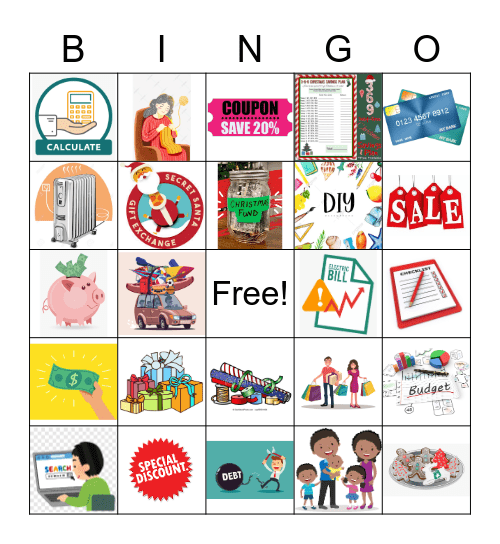 Debt Free Holiday Bingo Card