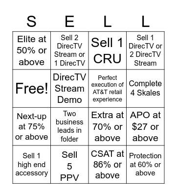 Sales Bingo Card