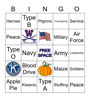 Key Club Bingo Card