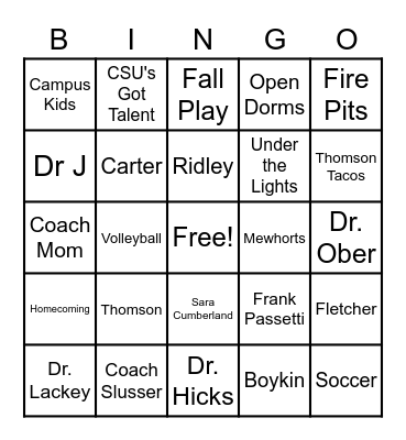 Thanksgiving Bingo Card