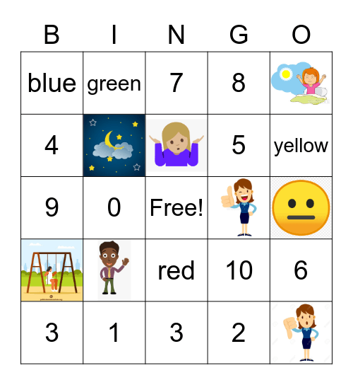 1st and 2nd grade Spanish Bingo - Unit 1 Bingo Card