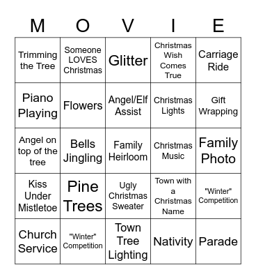 Christmas Movie Bingo Card