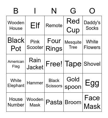 Shroyer Bingo Card