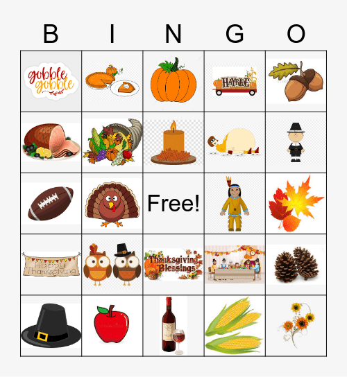 HAPPY THANKSGIVING Bingo Card