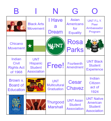 BIPOC x UNT Bingo Card
