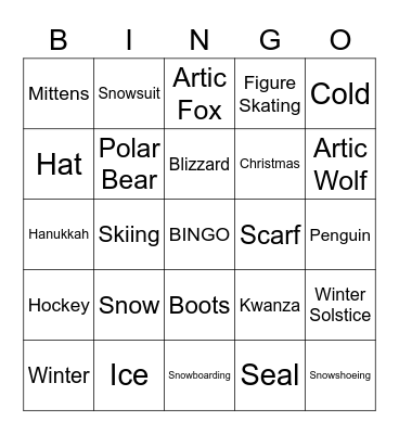 WINTER WONDERLAND Bingo Card