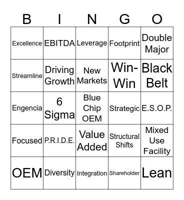 MEC Buzz Word Bingo Card