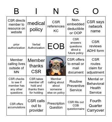 Mentor Observation BINGO II: The Return of Observations Bingo Card
