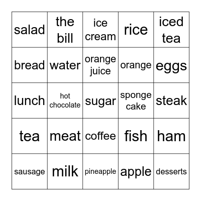 SP 10 COMIDA BINGO Card