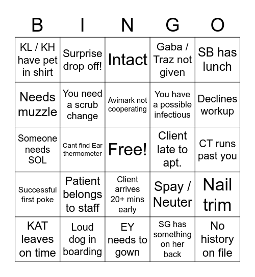 WAH BINGO BANGO Bingo Card