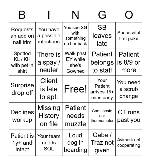 WAH BINGO BANGO Bingo Card