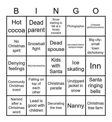 Hallmark Movie BINGO! 🎄 Bingo Card