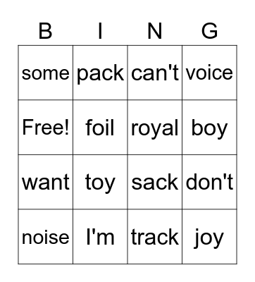 b Bingo Card